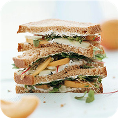 Cucumber and apricot sandwiches 