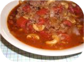 Hamburger, Bean, and Macaroni Soup