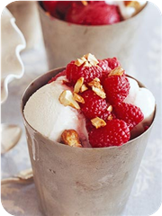 Raspberry-Nut Sundaes