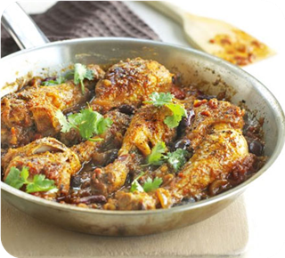 Jerk chicken curry with beans 
