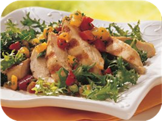 Apricot Salsa Grilled Chicken Salad