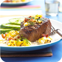 Tenderloin with grilled corn relish 
