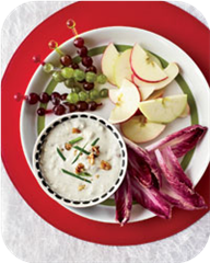 Blue-Cheese-and-Walnut Dip with Waldorf Crudités