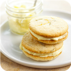 Rosemary-lemon sandwich cookies 