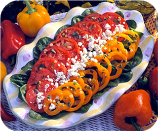 Yellow Pepper and Red Tomato Salad