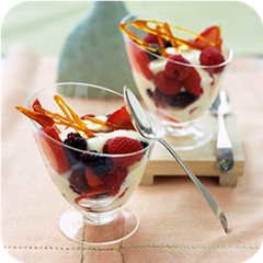 Raspberry custard brulee 