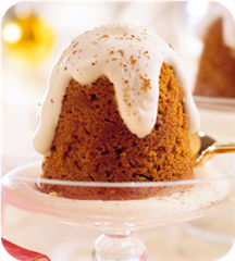 Gingerbread pudding with brandy cream sauce 