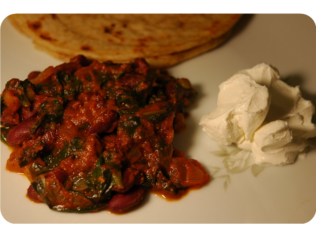 Rajma (Kidney Bean Curry) with Spinach