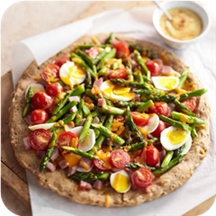 Spring Breakfast Pizza with Spiced Hollandaise