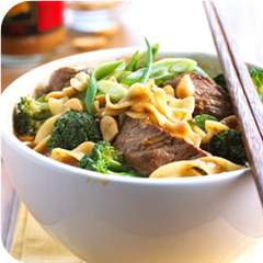 Spicy beef noodle bowl 