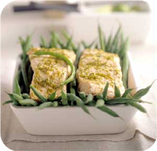 Lime-steamed salmon 