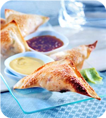 Spicy tofu triangles 