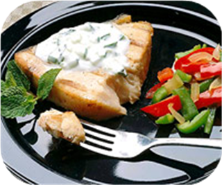 Swordfish with cucumber sauce 
