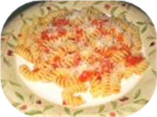 Fusilli with tomato sauce