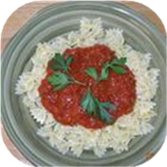 ow-Tie Pasta With Red Pepper Sauce