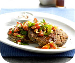 Black bean cakes with salsa 