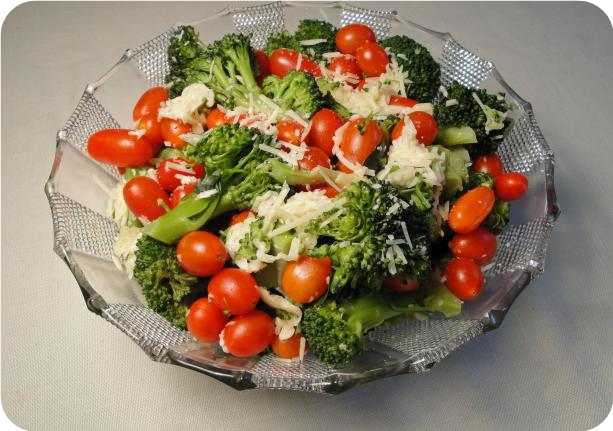 Parmesan Broccoli With Cherry Tomatoes
