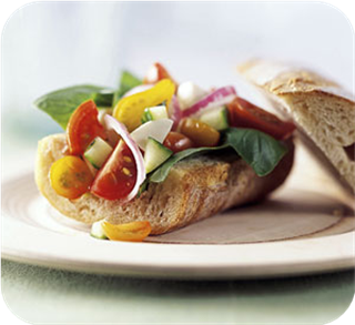 Gazpacho sandwich to go 