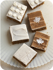 Whole wheat spice bars with maple-cream icing 