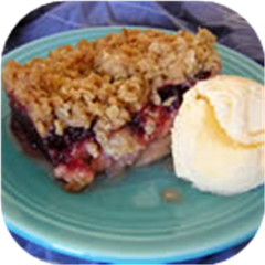 Apple Crisp with Cranberry Sauce
