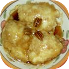 Dumplings and Cocky's Joy (Caramel Sauce)