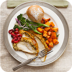 Grilled turkey with spiced almond butter 