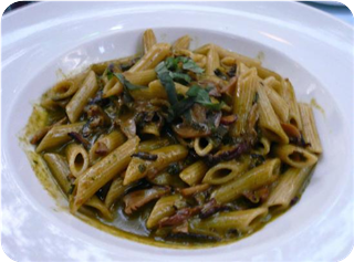 Penne with Mushrooms and Prosciutto