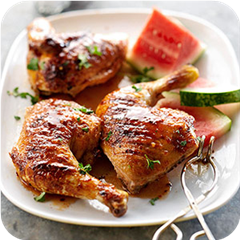 Grilled chicken with watermelon glaze 